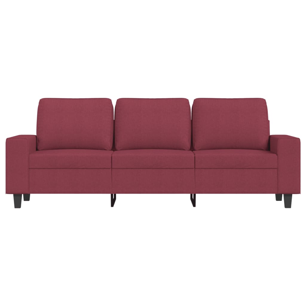 3 seater sofa wine red 180 cm fabric