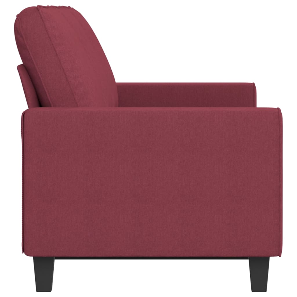 3 seater sofa wine red 180 cm fabric