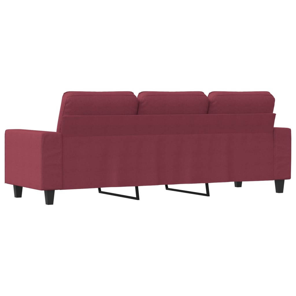 3 seater sofa wine red 180 cm fabric