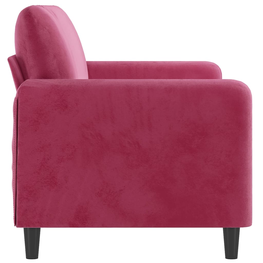 2-seater sofa wine red 140 cm velvet