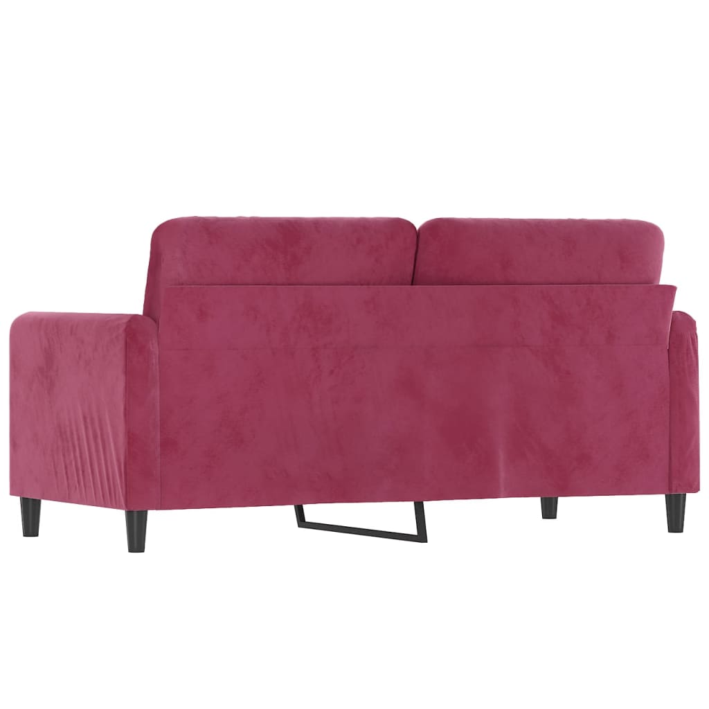2-seater sofa wine red 140 cm velvet