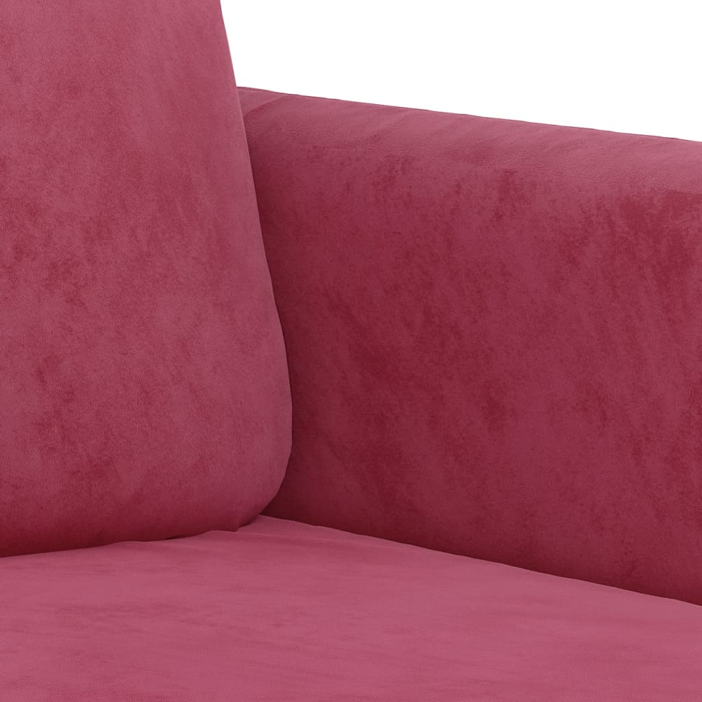 2-seater sofa wine red 140 cm velvet