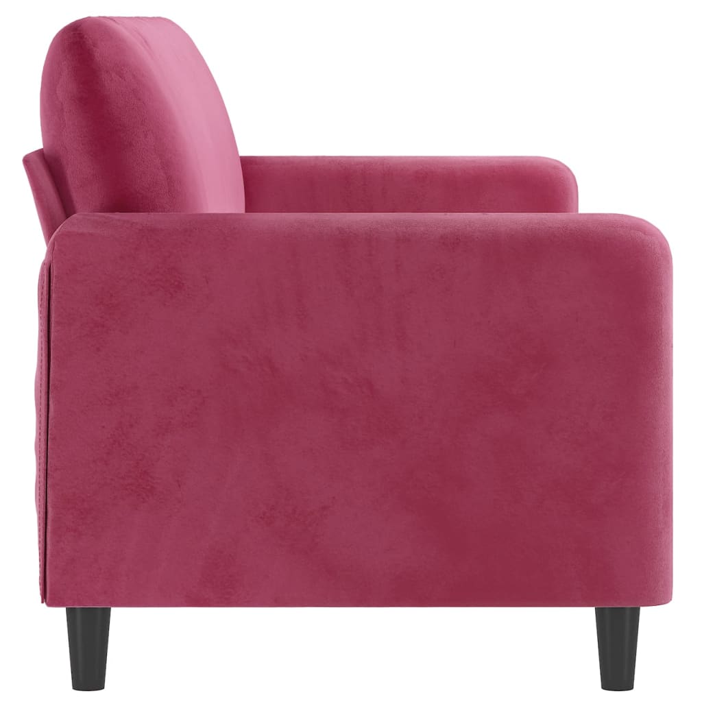 3-seater sofa wine red 180 cm velvet