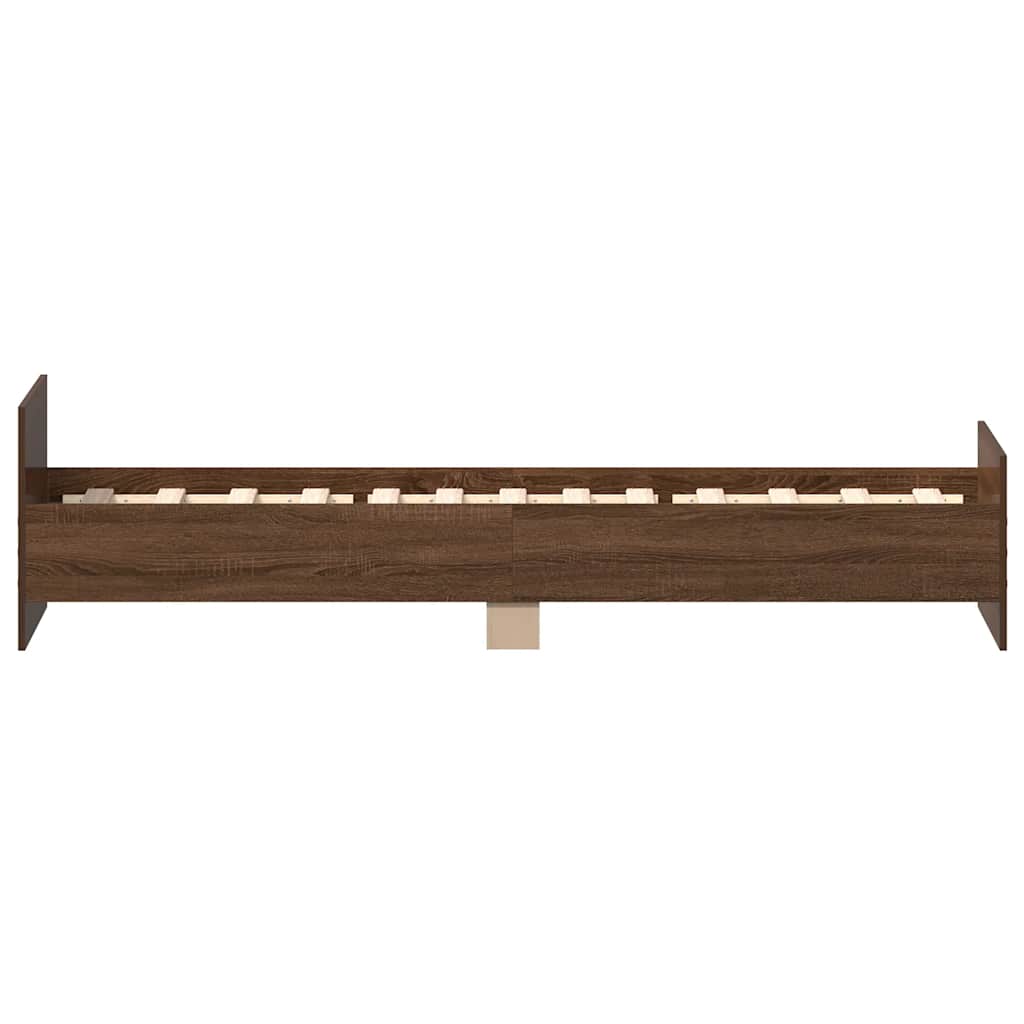 Bettgestell ohne Matratze Braun Eiche 75x190 cm Holzwerkstoff