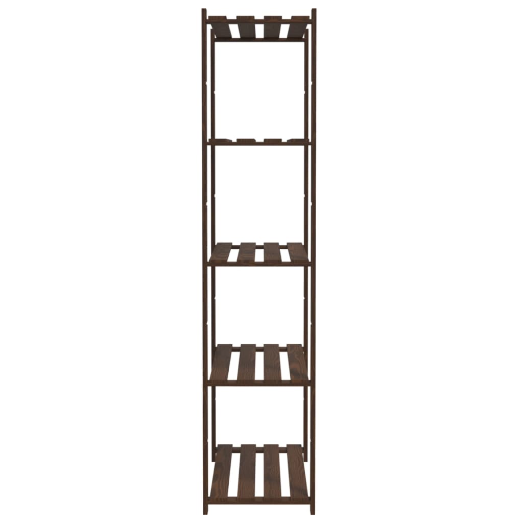 Storage rack with 5 shelves brown 80x38x170 cm solid pine wood