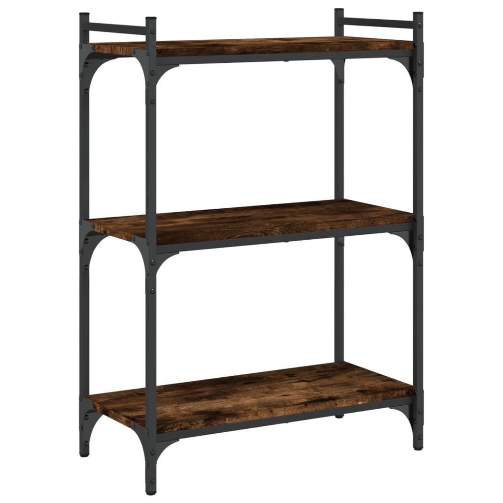 Bookcase 3 shelves smoked oak 60x30x86 cm wood material