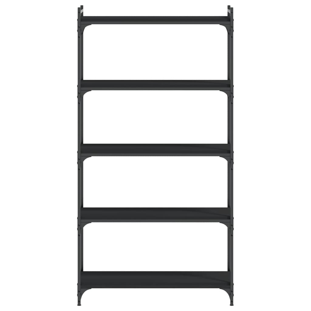 Bücherregal 5 Böden Schwarz 80x30x154 cm Holzwerkstoff