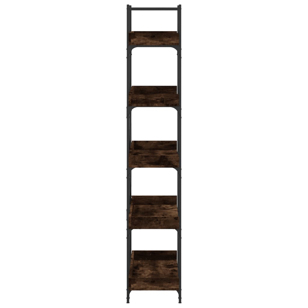 Bookcase 5 shelves smoked oak 100x33x180.5 cm wood material