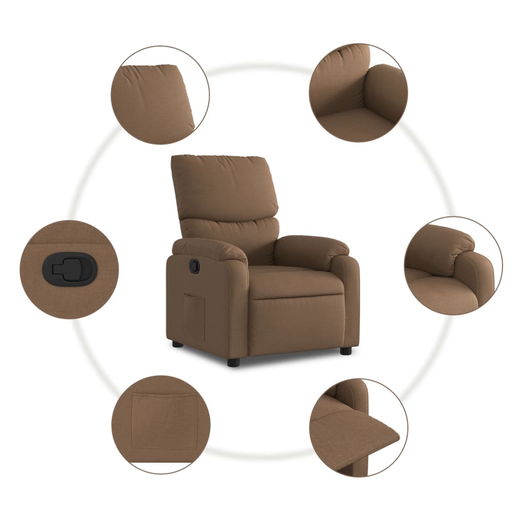 Relaxation chair brown fabric