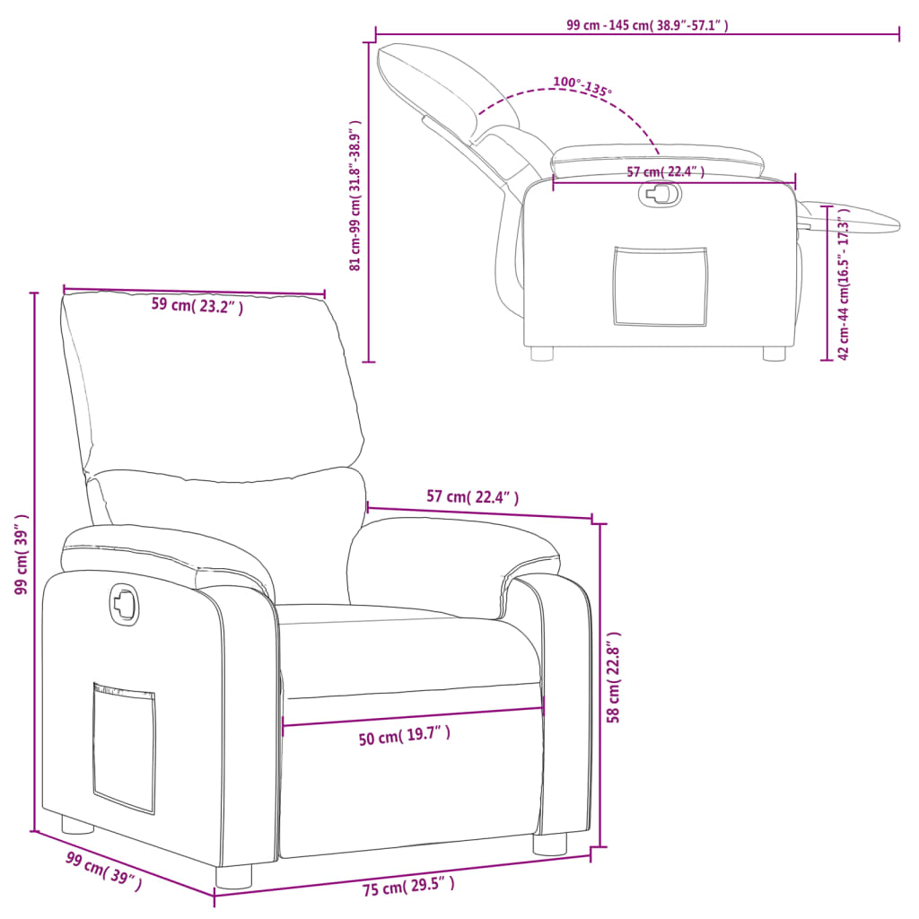 Relaxation chair brown fabric