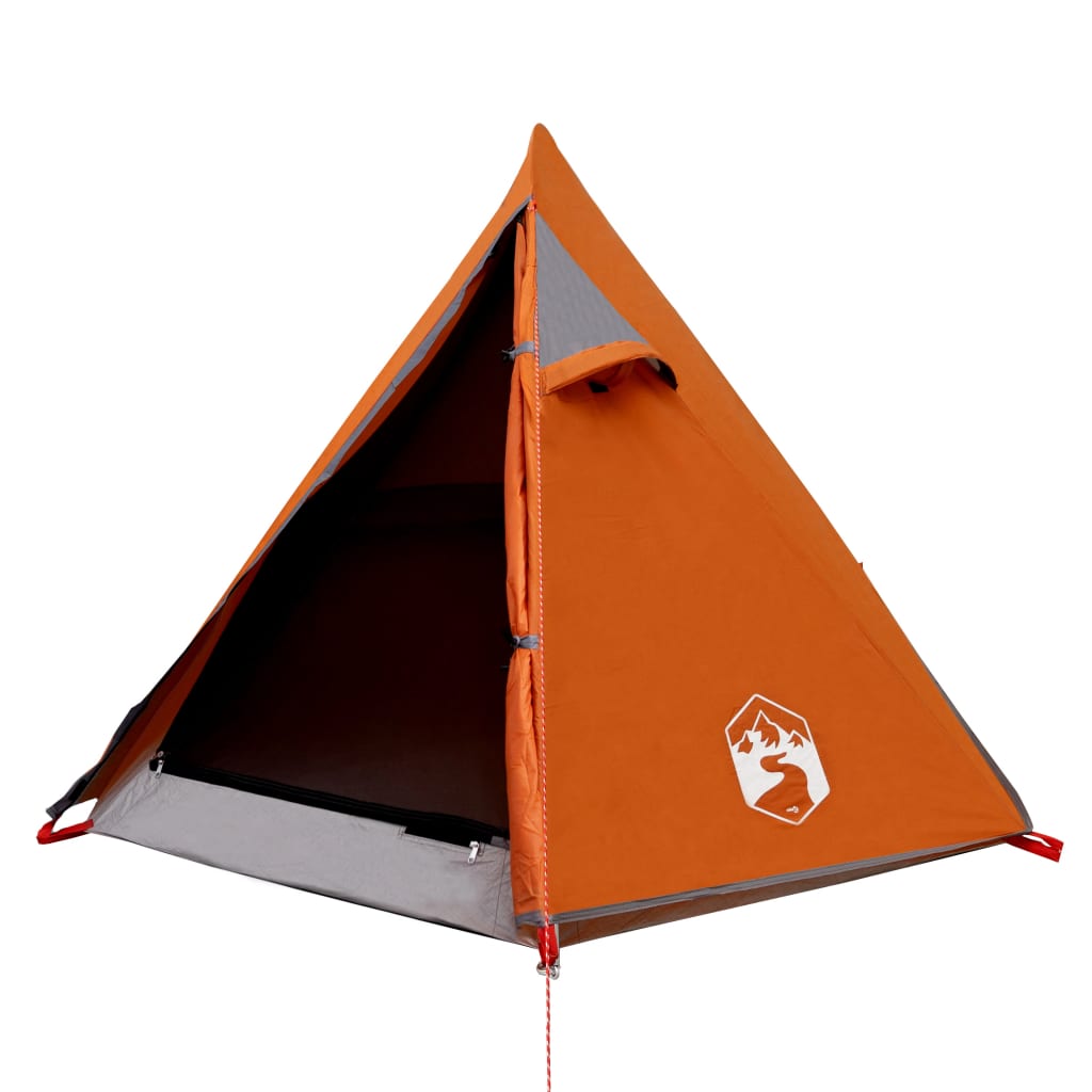 Tente de camping 2 personnes gris & orange 267x154x117 cm 185T taffetas