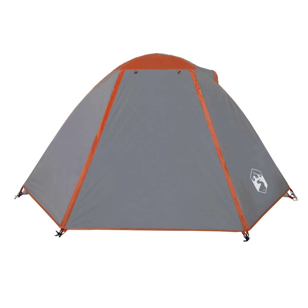 Tente de camping 2 personnes gris & orange 224x248x118 cm 185T taffetas
