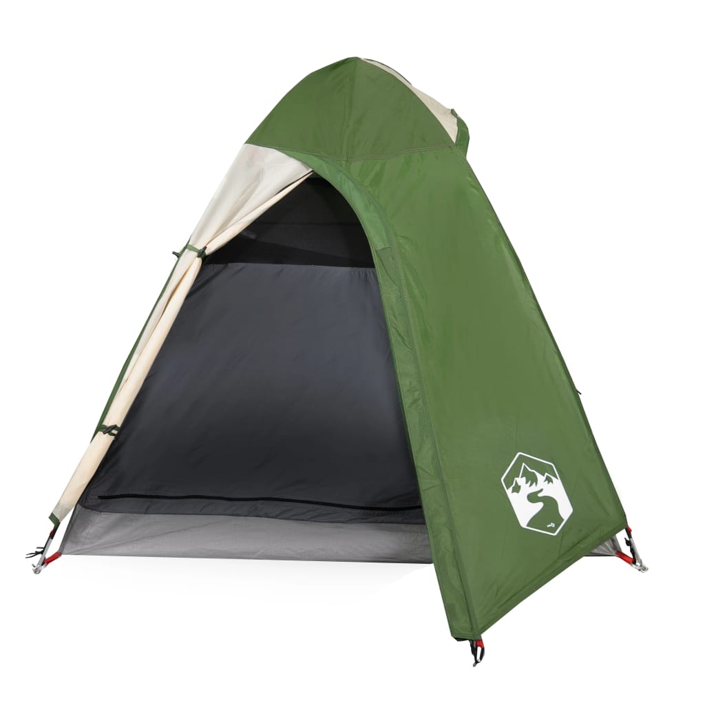 Tente de camping 2 personnes verte 254x135x112 cm 185T taffetas