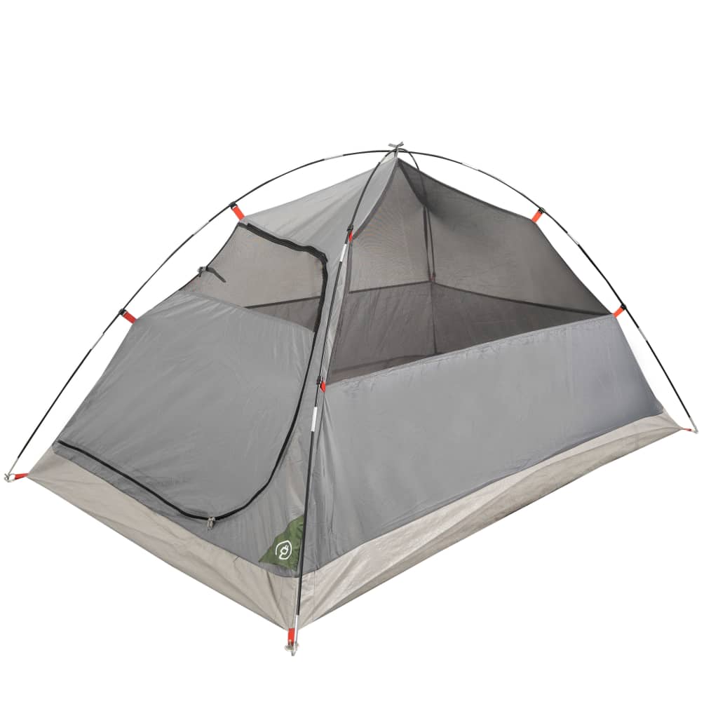 Tente de camping 2 personnes verte 254x135x112 cm 185T taffetas
