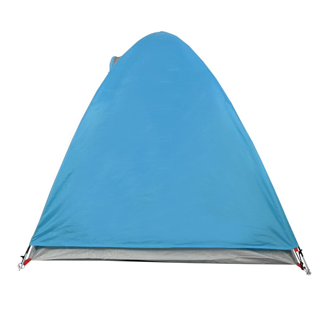 Tente de camping 2 personnes bleue 254x135x112 cm 185T taffetas