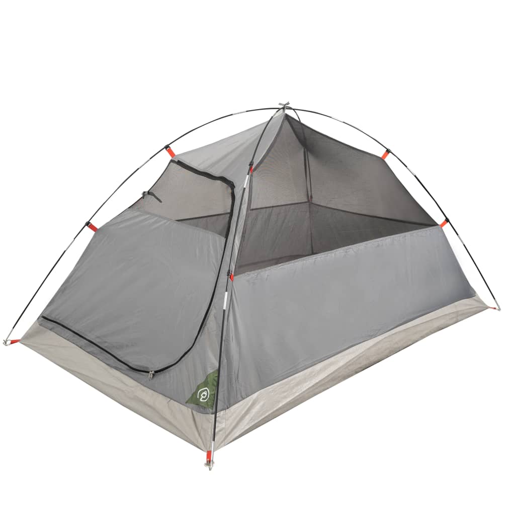 Tente de camping 2 personnes verte 264x210x125 cm 185T taffetas