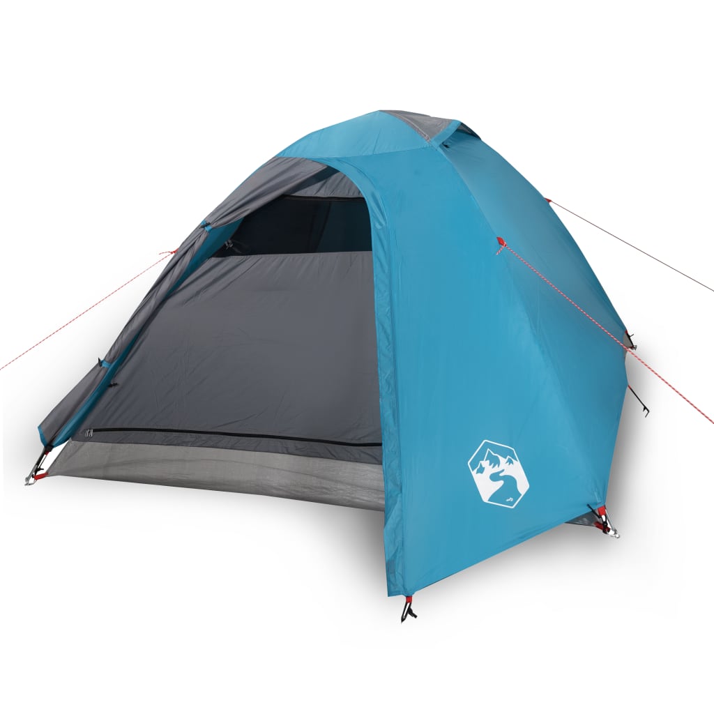 Tente de camping 2 personnes bleue 264x210x125 cm 185T taffetas