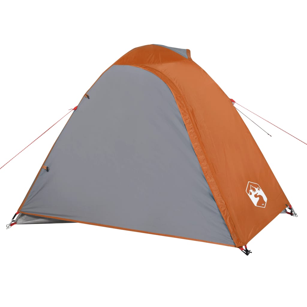 Tente de camping 2 personnes gris & orange 264x210x125 cm 185T taffetas