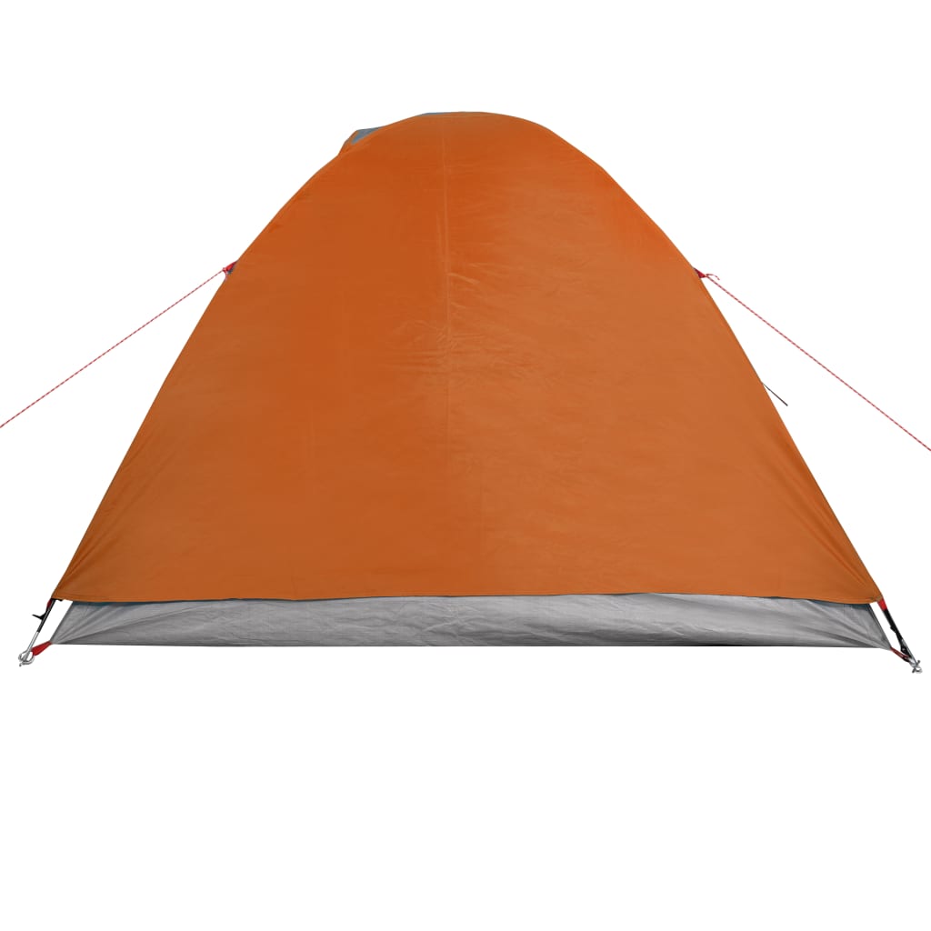 Tente de camping 2 personnes gris & orange 264x210x125 cm 185T taffetas