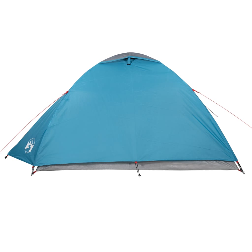 Tente de camping 4 personnes bleue 267x272x145 cm 185T taffetas