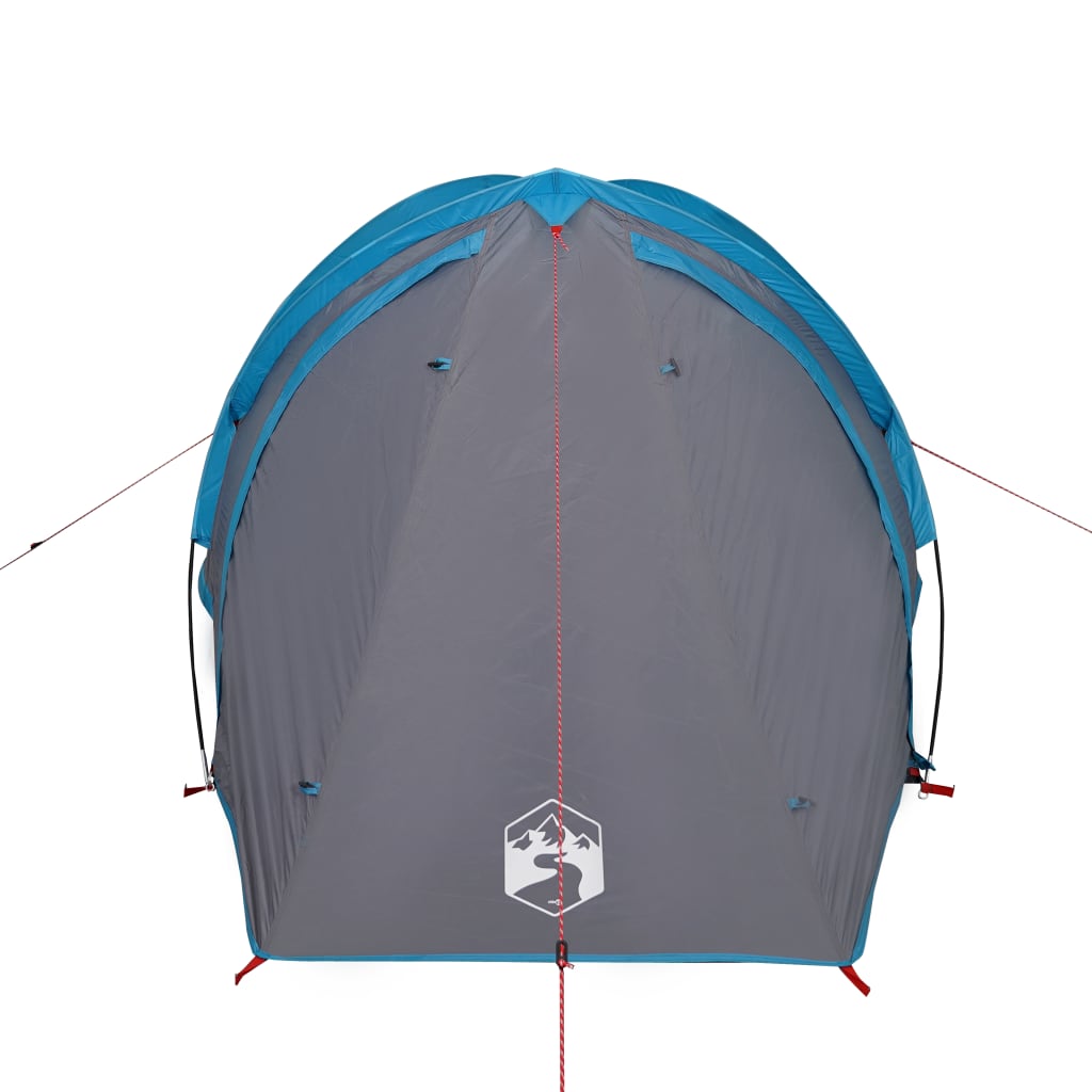 Tente de camping 2 personnes bleue 320x140x120 cm 185T taffetas