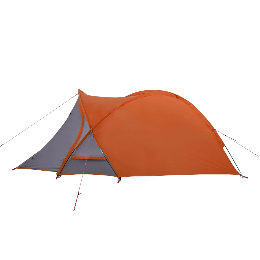 Tente de camping 2 personnes gris & orange 320x140x120 cm 185T taffetas