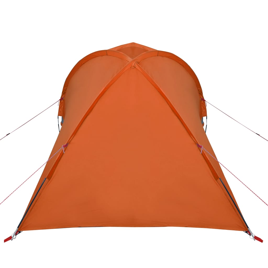 Tente de camping 2 personnes gris & orange 320x140x120 cm 185T taffetas
