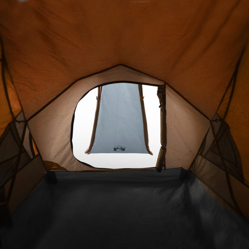 Tente de camping 2 personnes gris & orange 320x140x120 cm 185T taffetas