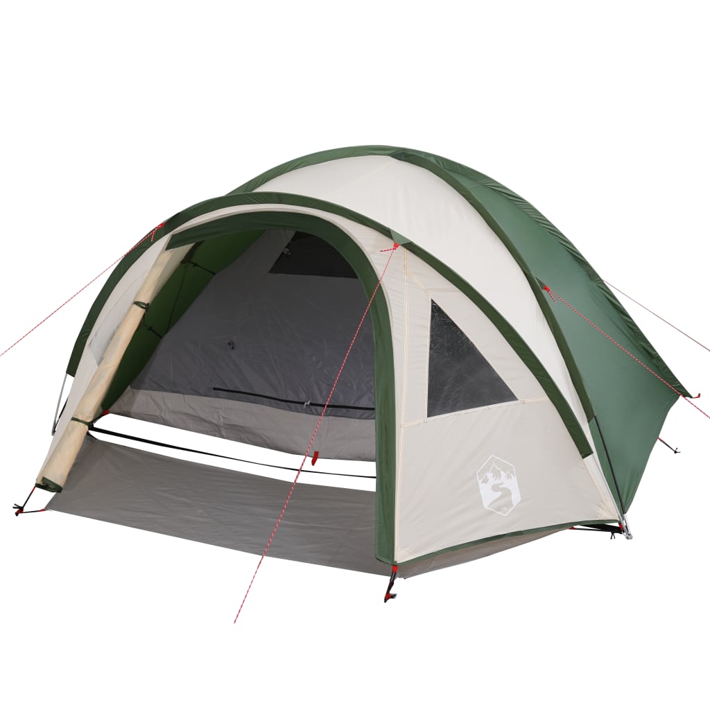 Tente de camping 4 personnes verte 300x250x132 cm 185T taffetas