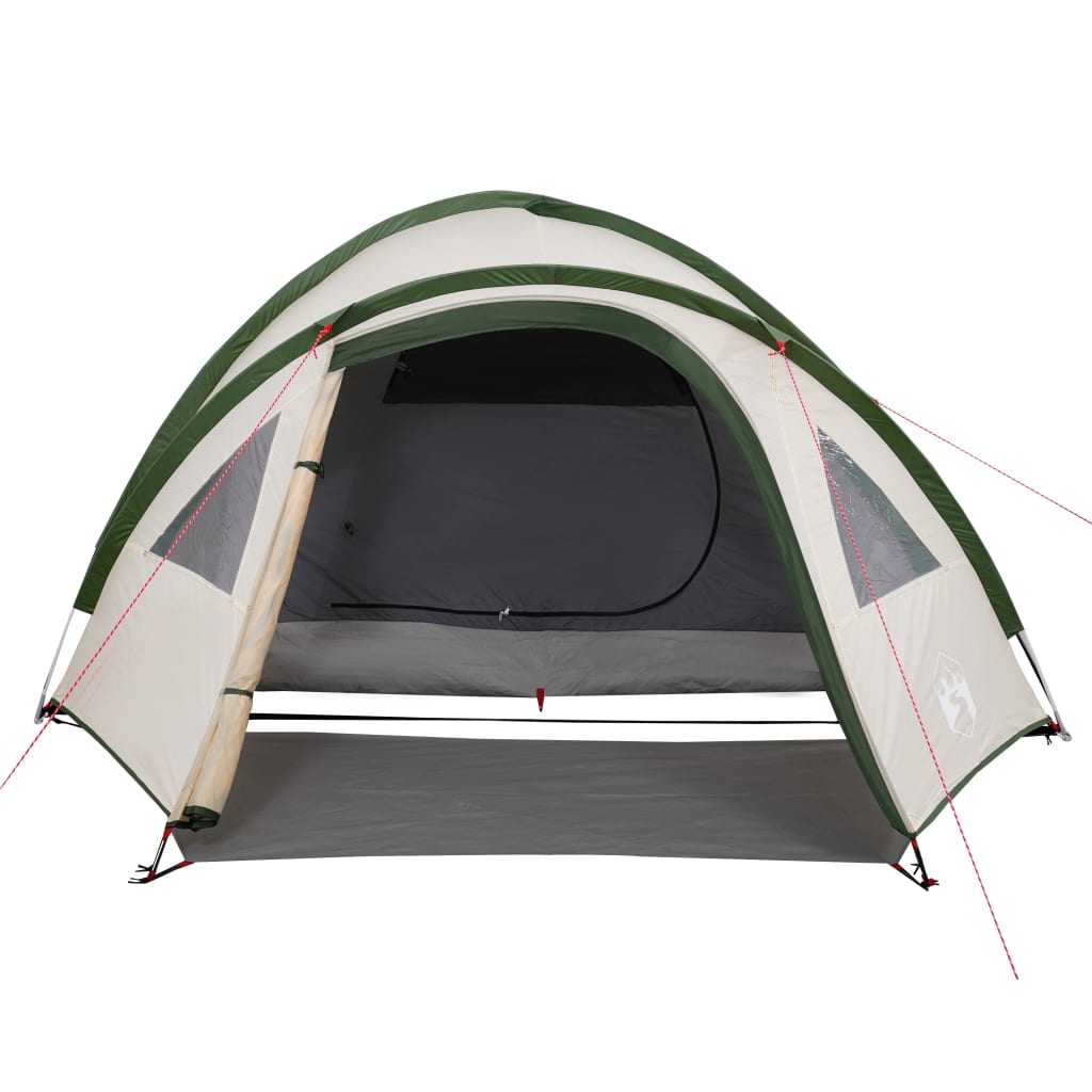 Tente de camping 4 personnes verte 300x250x132 cm 185T taffetas