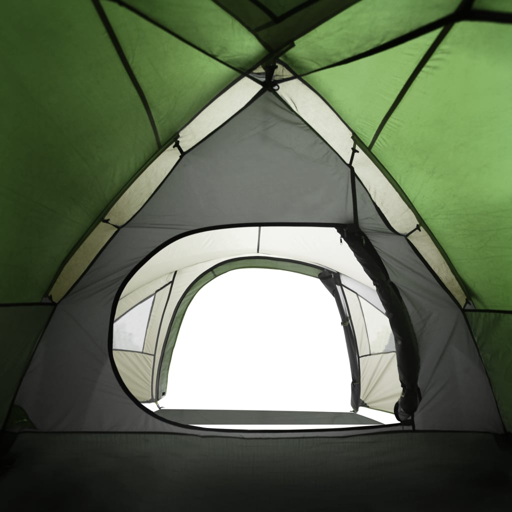 Tente de camping 4 personnes verte 300x250x132 cm 185T taffetas