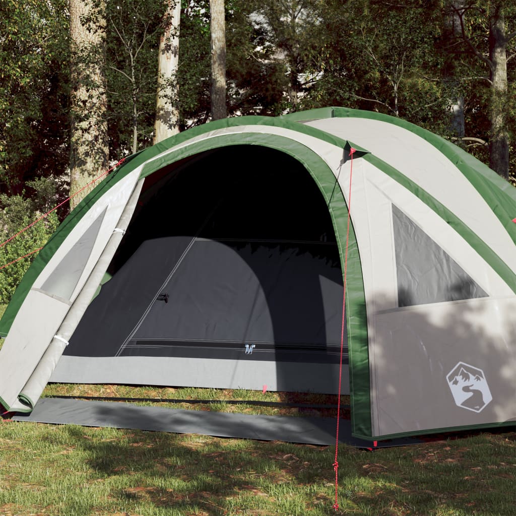 Tente de camping 4 personnes verte 300x250x132 cm 185T taffetas