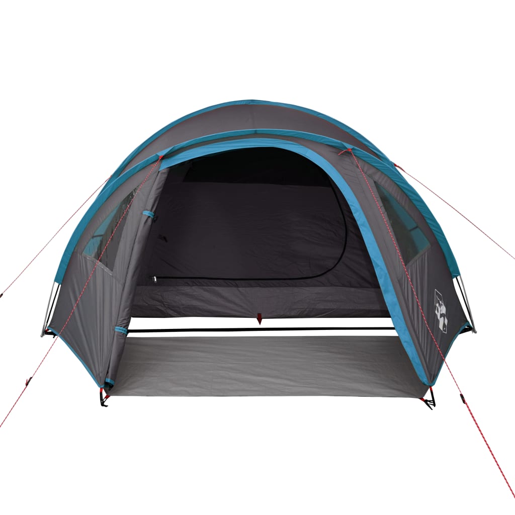 Tente de camping 4 personnes bleue 300x250x132 cm 185T taffetas
