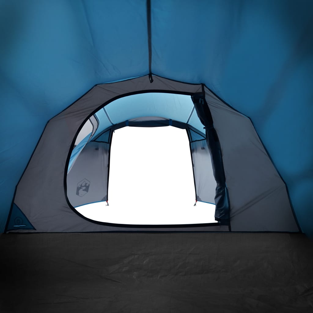 Tente de camping 4 personnes bleue 360x135x105 cm 185T taffetas