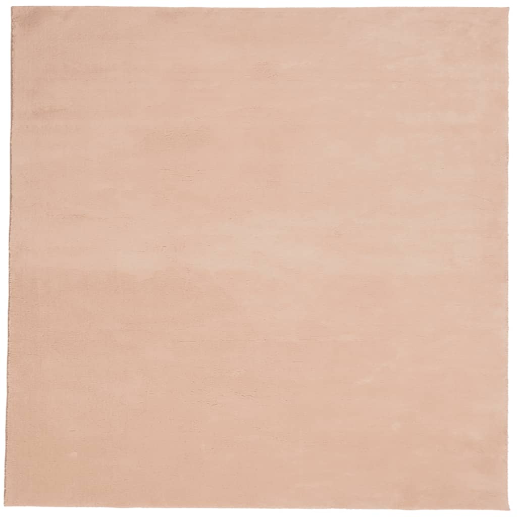 Teppich HUARTE Kurzflor Weich und Waschbar Blassrosa 160x160 cm