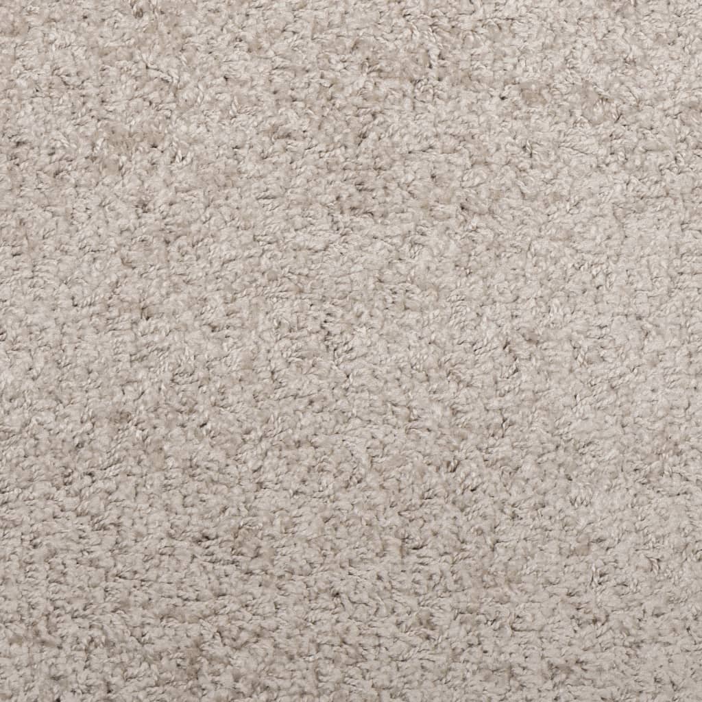 Tapis shaggy PAMPLONA poils longs moderne beige 160x160 cm