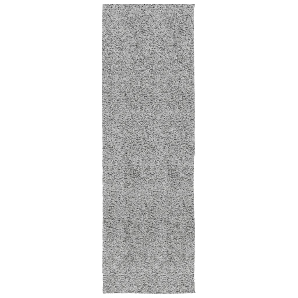 Shaggy rug PAMPLONA high pile modern gray 80x250 cm