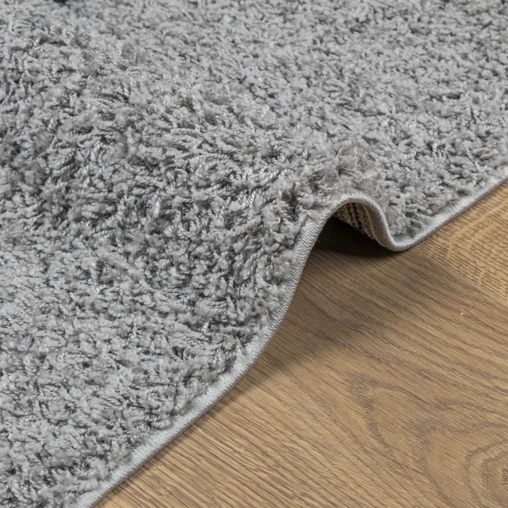Shaggy rug PAMPLONA high pile modern gray 80x250 cm
