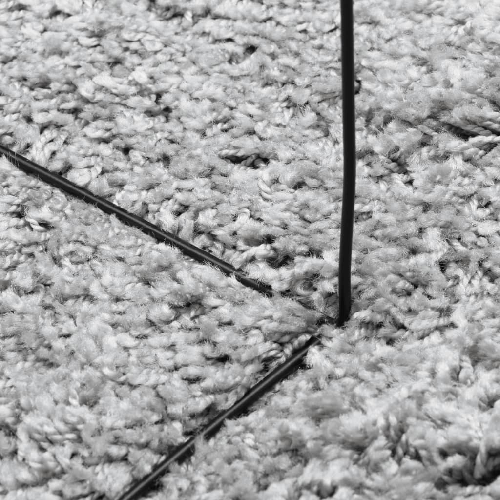Tapis shaggy PAMPLONA poils longs moderne gris Ø 280 cm