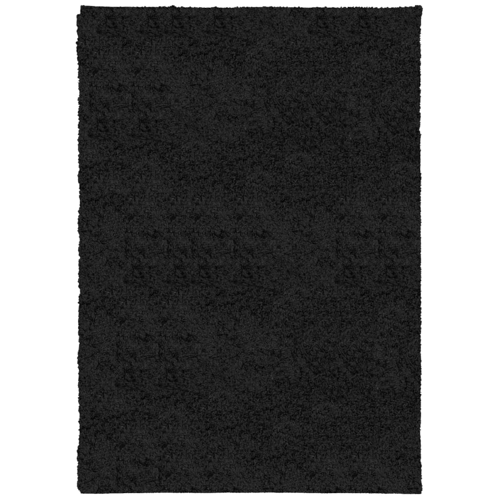 Shaggy rug PAMPLONA high pile modern black 160x230 cm
