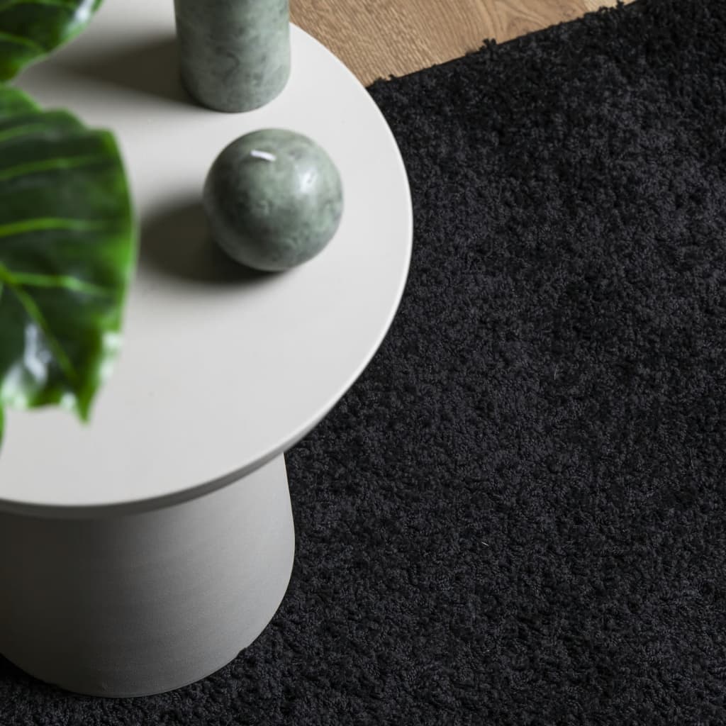 Shaggy rug PAMPLONA high pile modern black 160x230 cm
