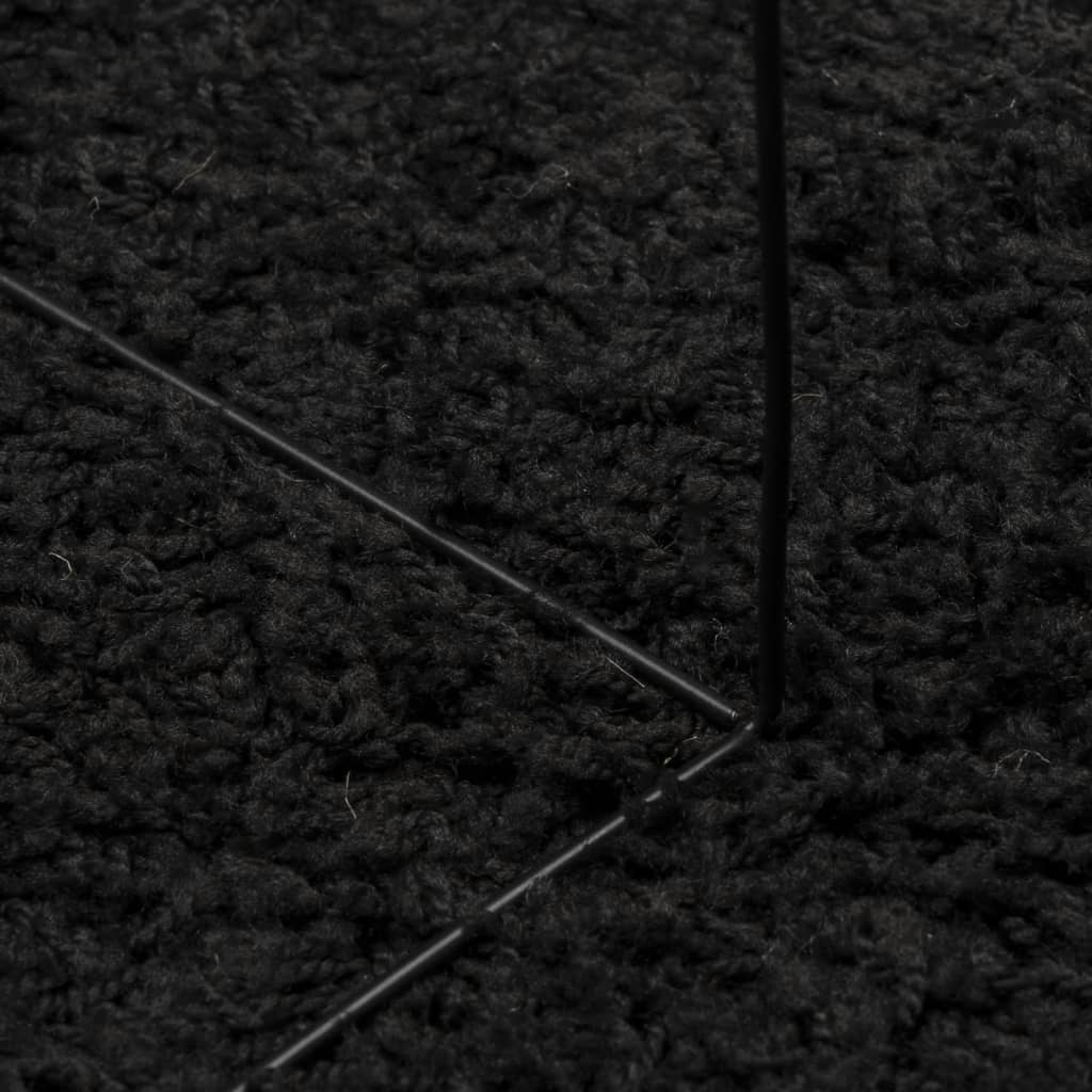Shaggy rug PAMPLONA high pile modern black 160x230 cm