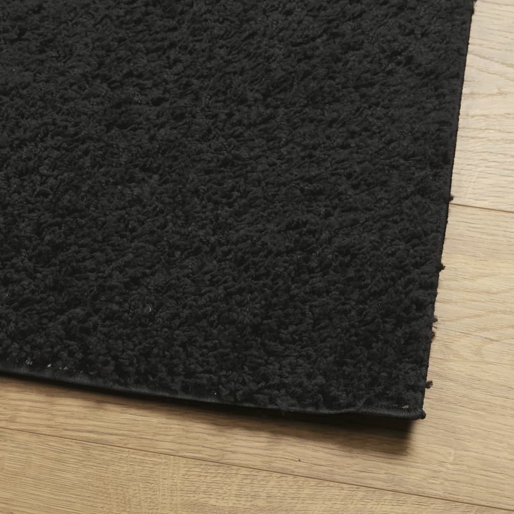 Shaggy rug PAMPLONA high pile modern black 200x280 cm