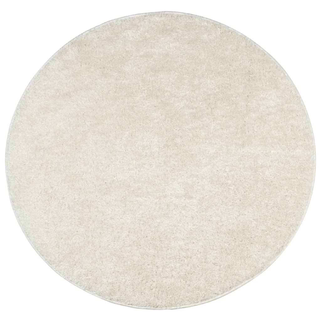 Tapis ISTAN poils longs crème brillant Ø 100 cm