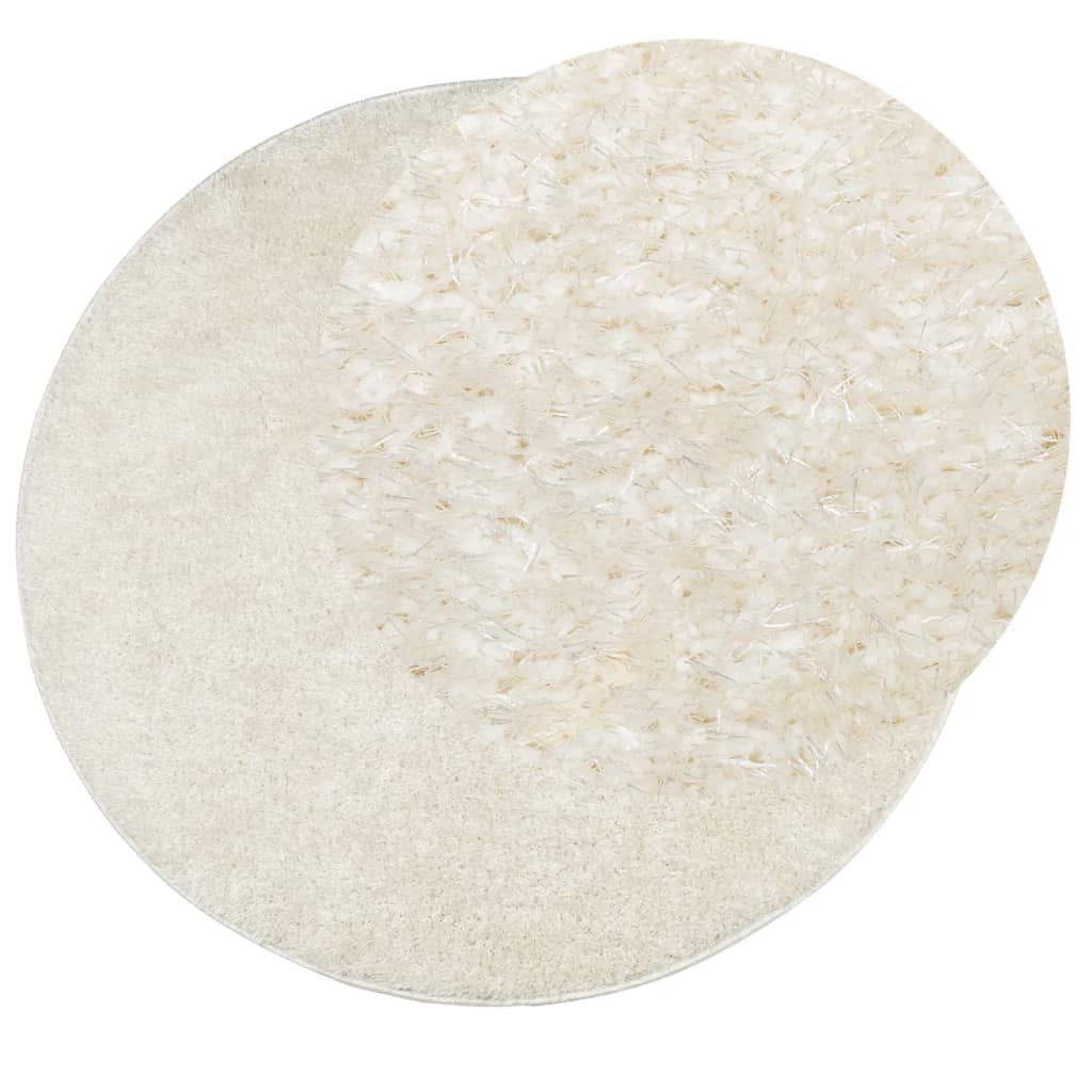 Tapis ISTAN poils longs crème brillant Ø 100 cm