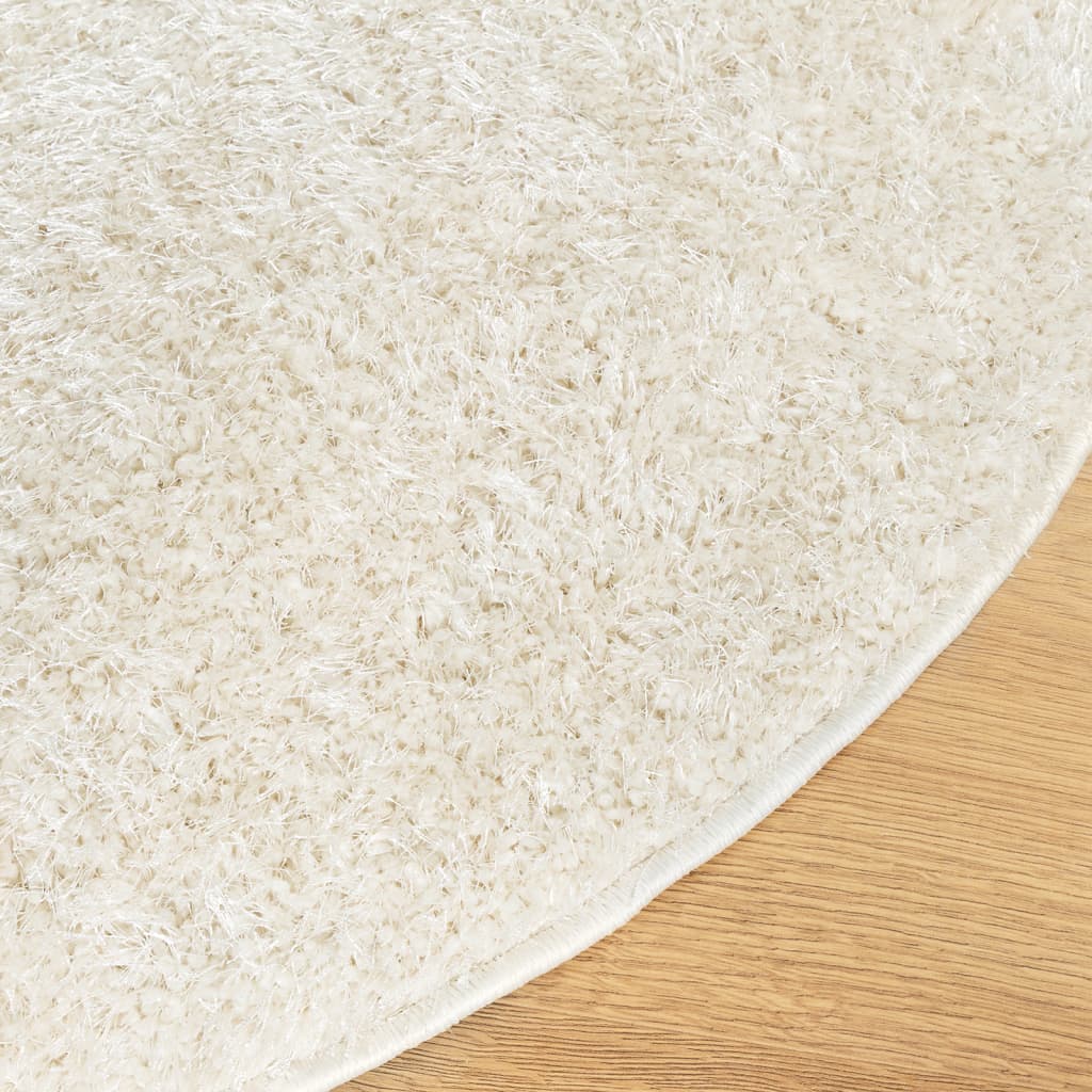 Tapis ISTAN poils longs crème brillant Ø 100 cm