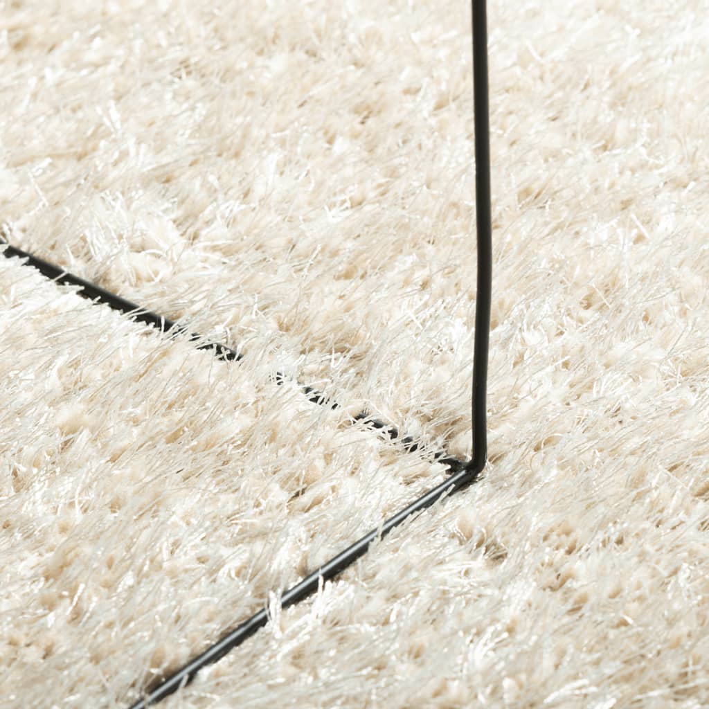 Tapis ISTAN poils longs crème brillant Ø 100 cm