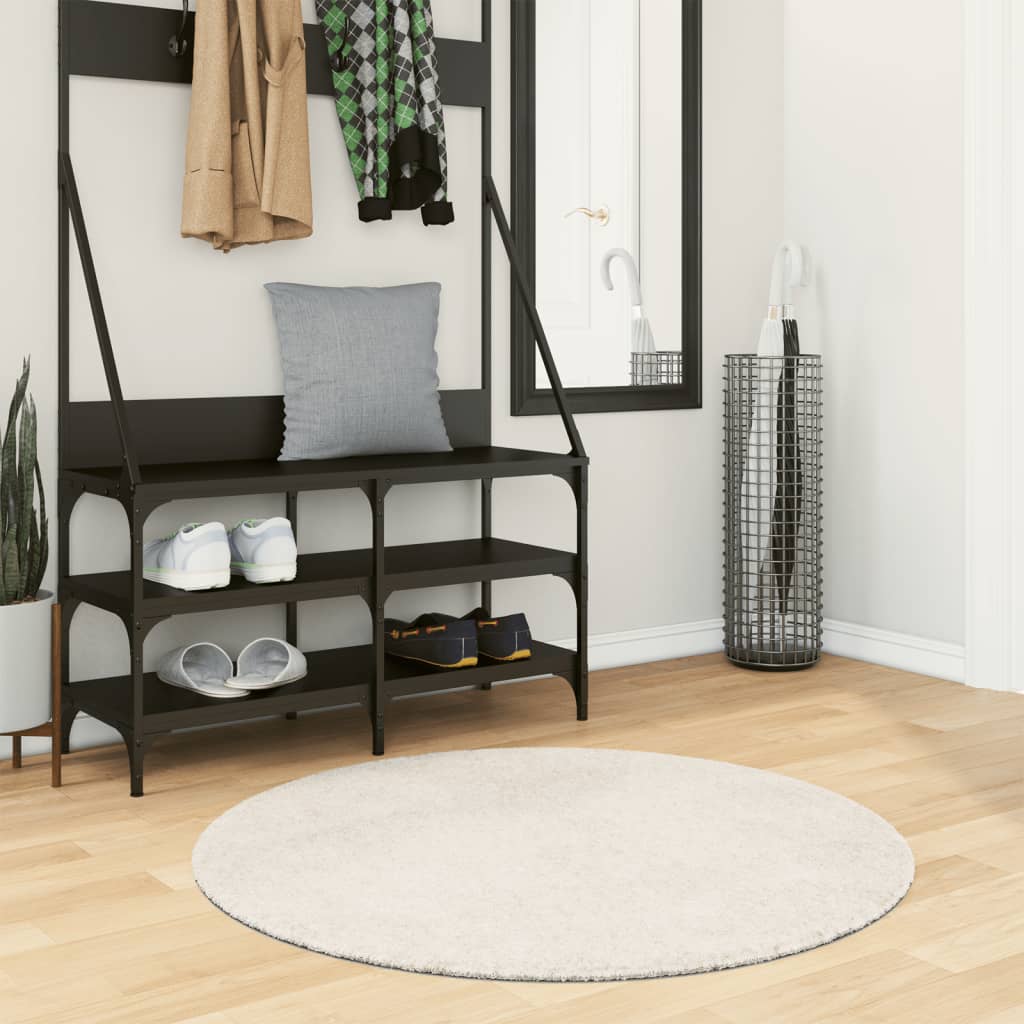 Tapis ISTAN poils longs crème brillant Ø 100 cm