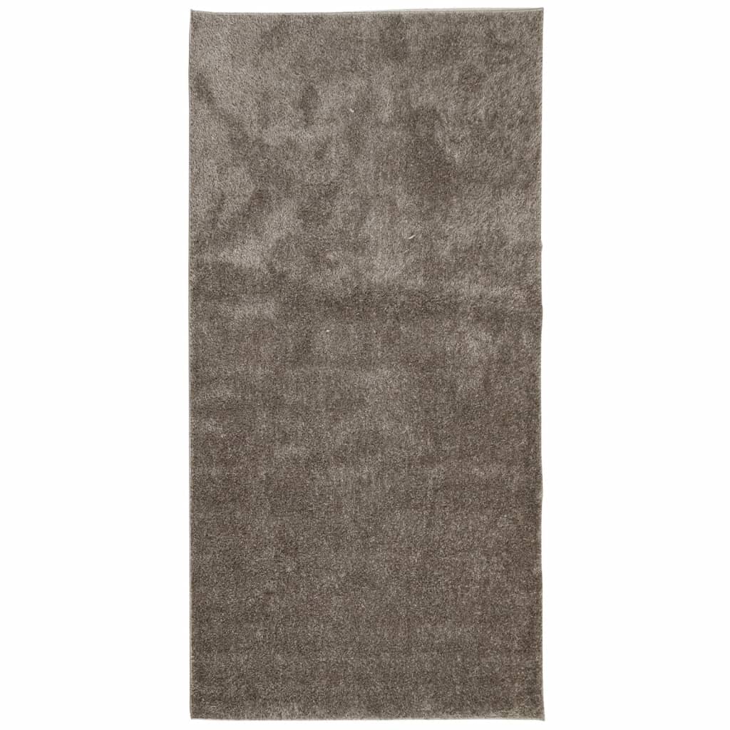 Tapis ISTAN poils longs gris brillant 100x200 cm