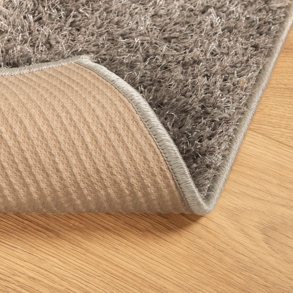 Tapis ISTAN poils longs gris brillant 100x200 cm